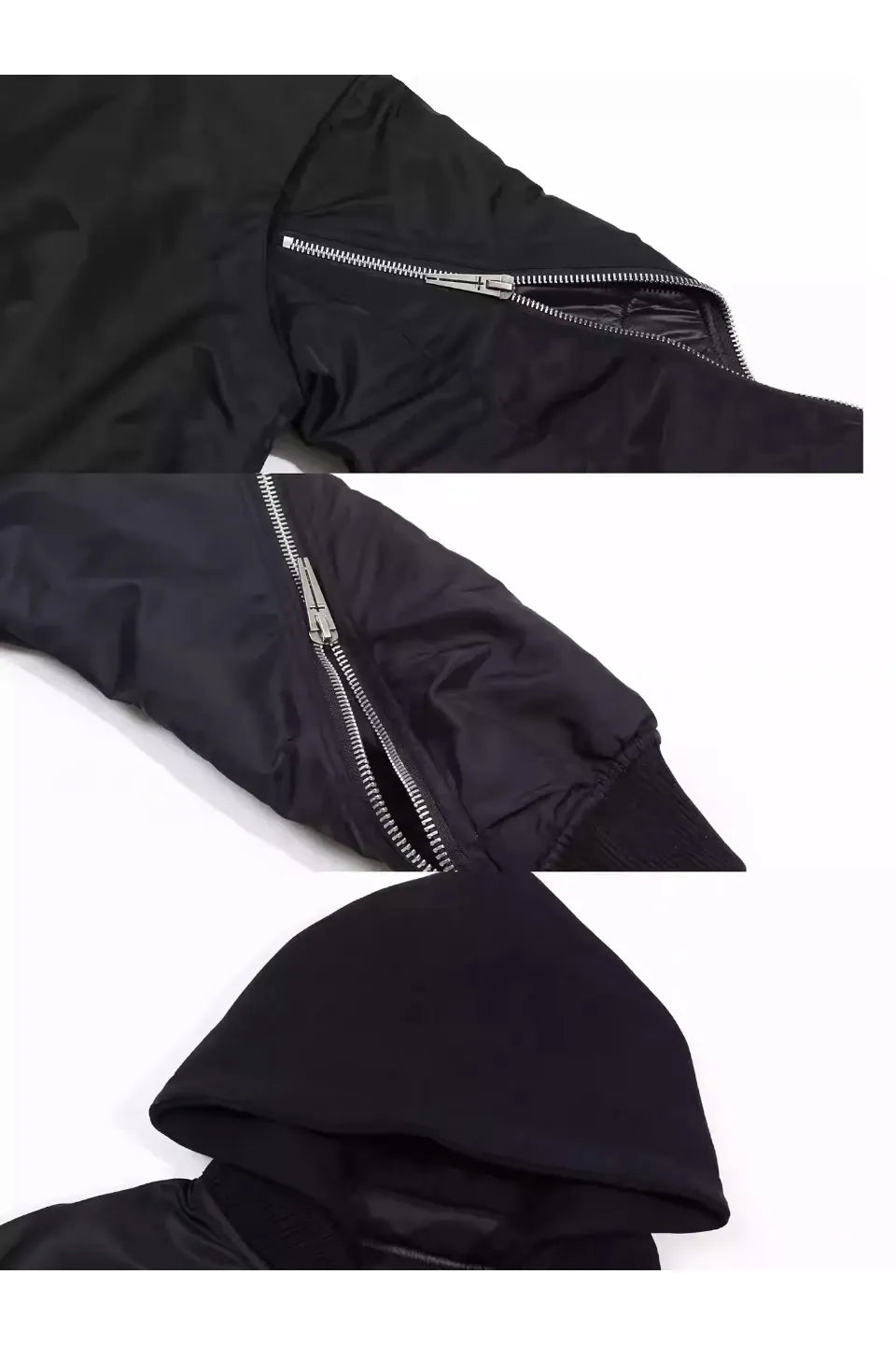 Double Zip Bone Print Hooded Jacket