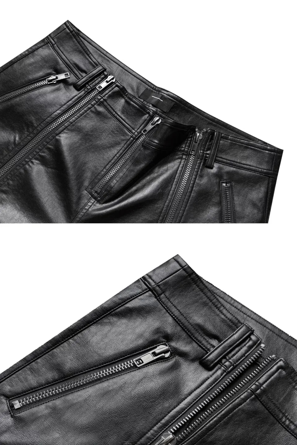 Double Zip Faux Leather Flare Pants