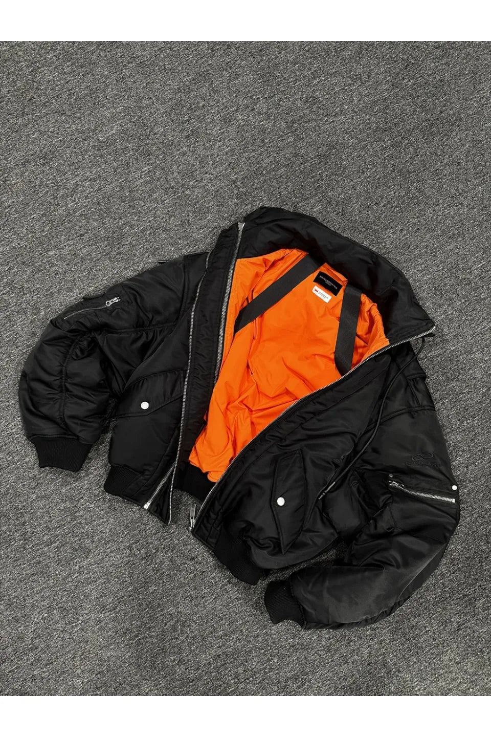 Double Zipper Nylon Detachable Hood Bomber
