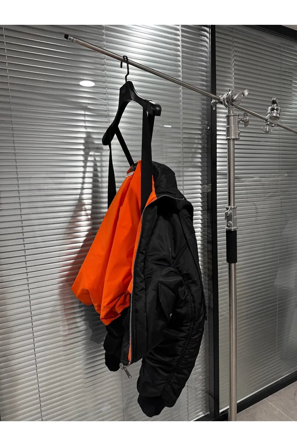 Double Zipper Nylon Detachable Hood Bomber