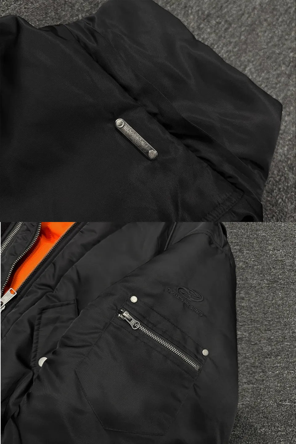 Double Zipper Nylon Detachable Hood Bomber