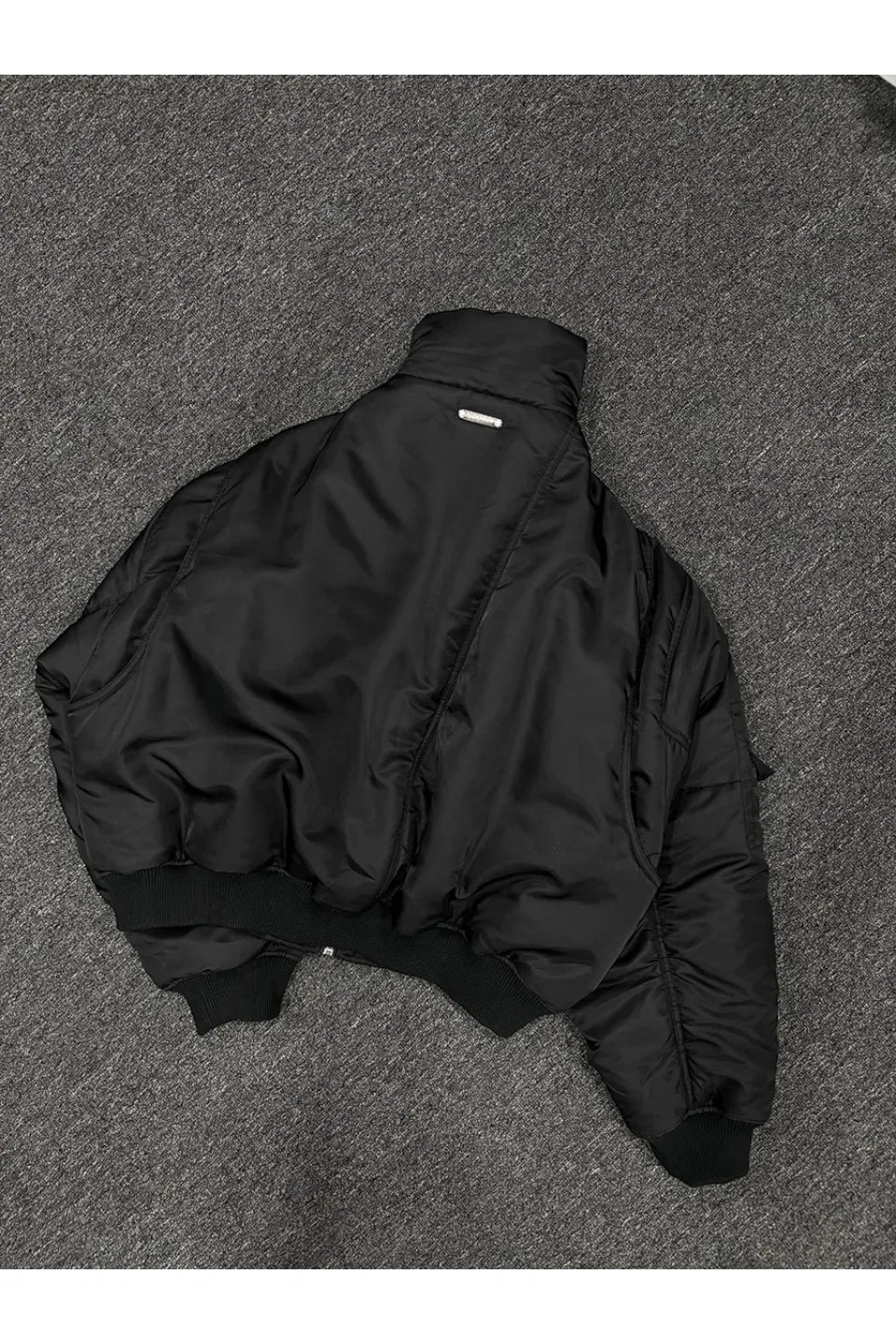 Double Zipper Nylon Detachable Hood Bomber
