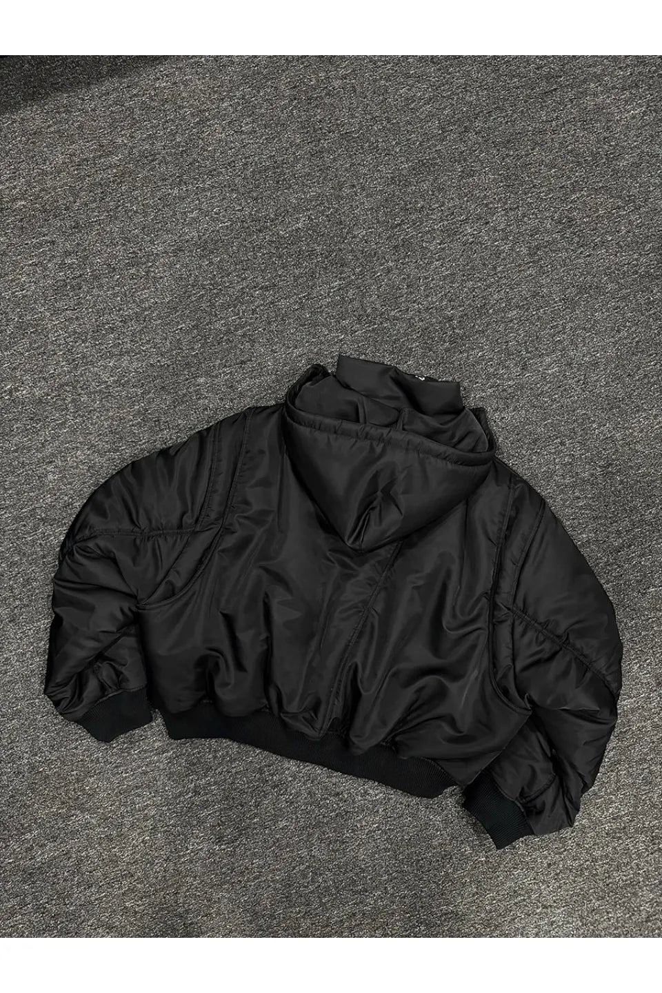 Double Zipper Nylon Detachable Hood Bomber