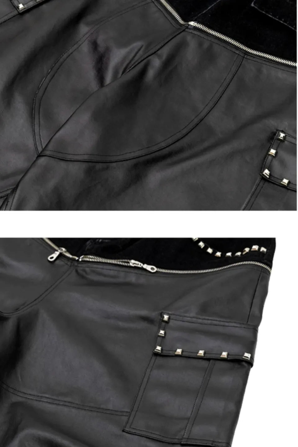 Double Waistband PU Panel Cargo Shorts