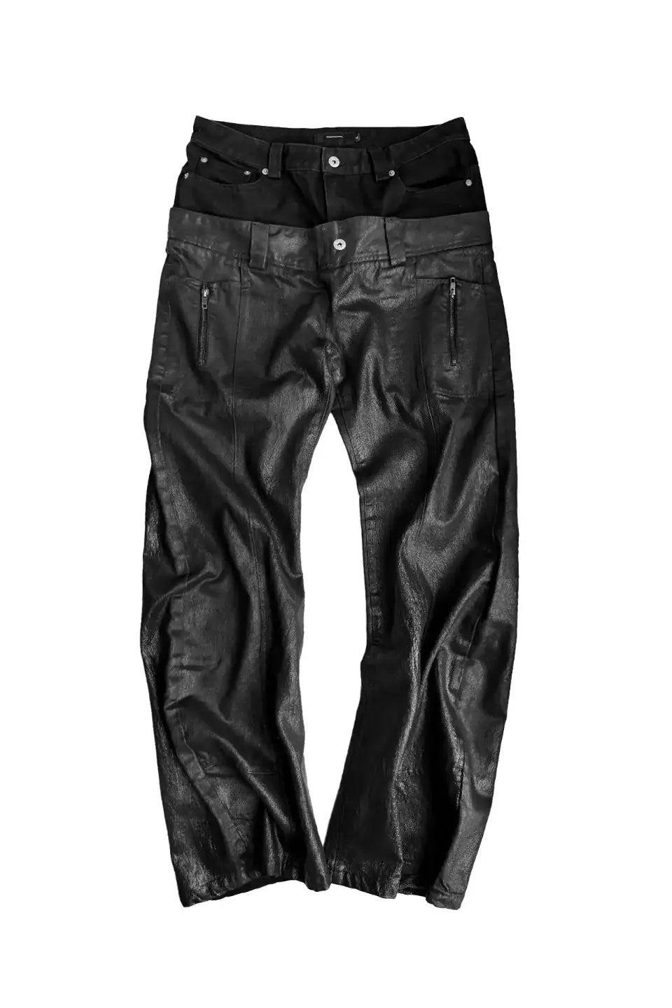 Double Waistband Siro Spun Raw Waxed Jeans