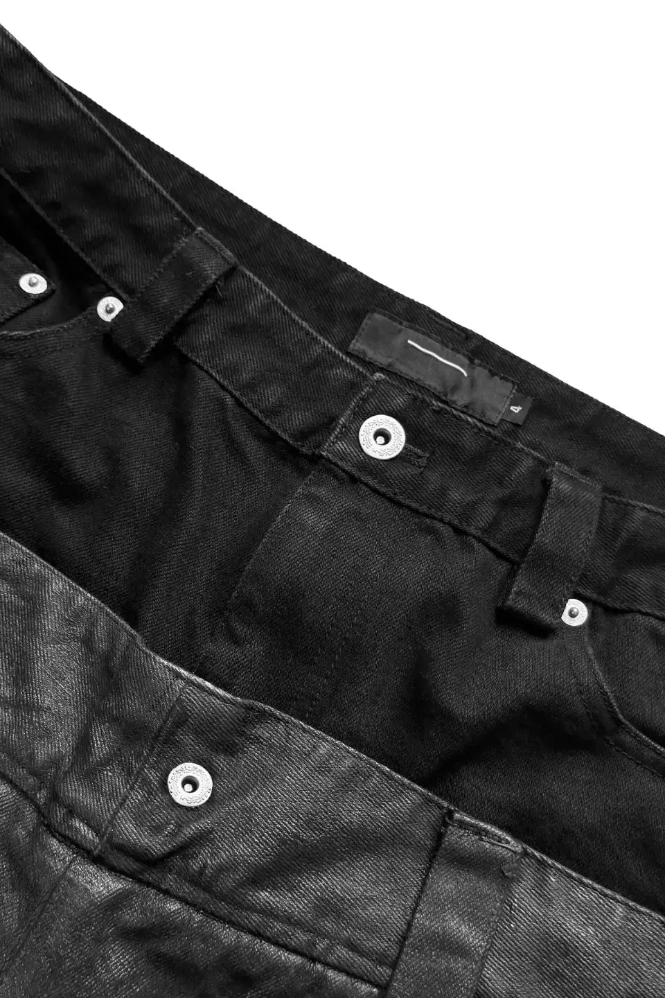 Double Waistband Siro Spun Raw Waxed Jeans