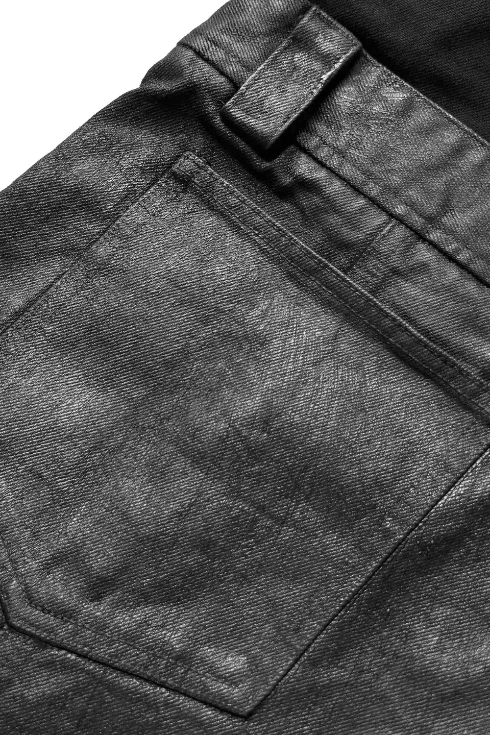 Double Waistband Siro Spun Raw Waxed Jeans