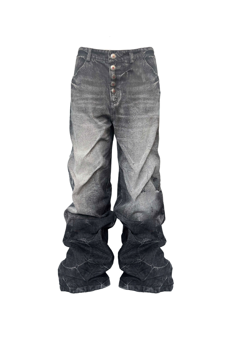 Dragon Spine Pleated Baggy Jeans