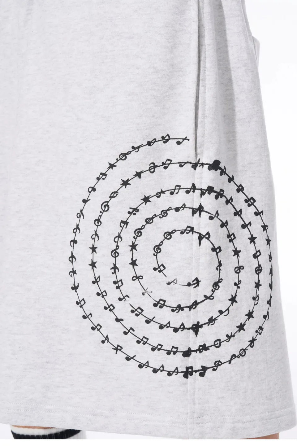 Dual Waist Piano Music Note Cropped Sweatpants