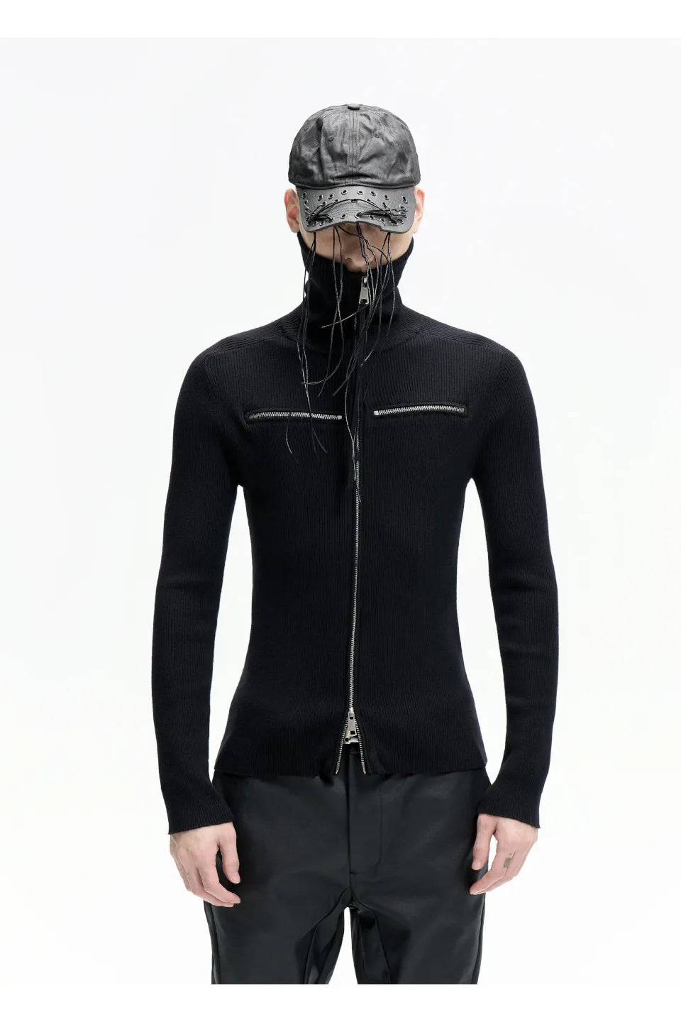 Dual Zip High Neck Knit