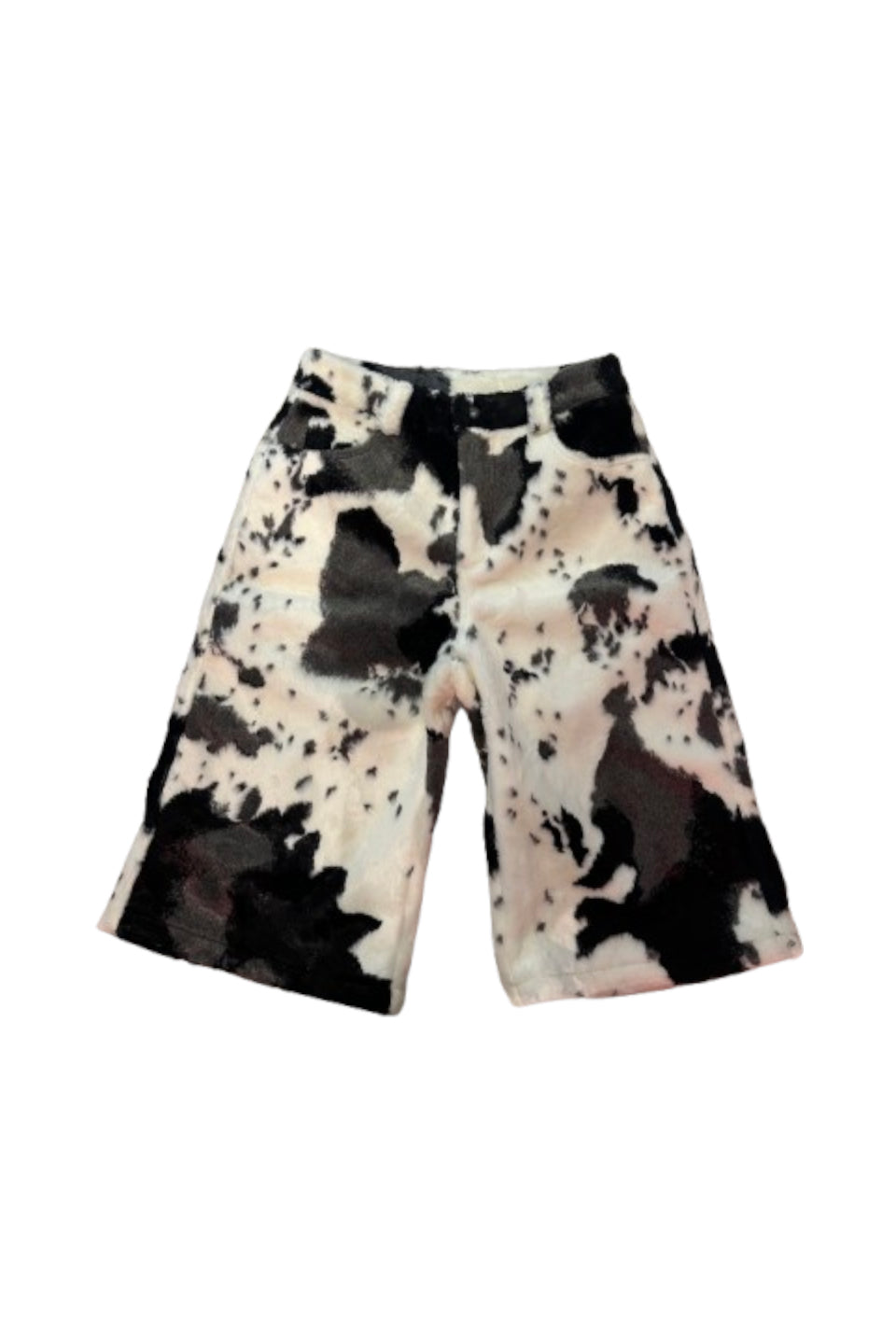 Eco Leather Cow Print Cropped Pants