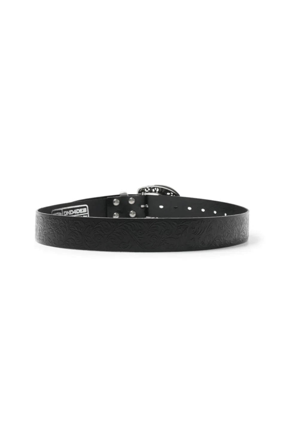 Engraved Chrome Buckle Vine Tooled Belt