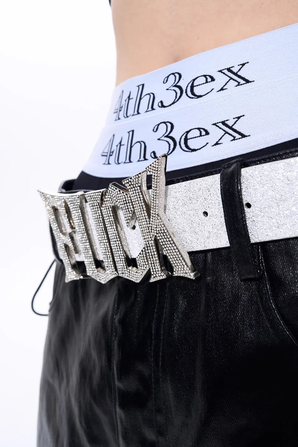 F*CK Metallic Logo Genuine Leather Belt