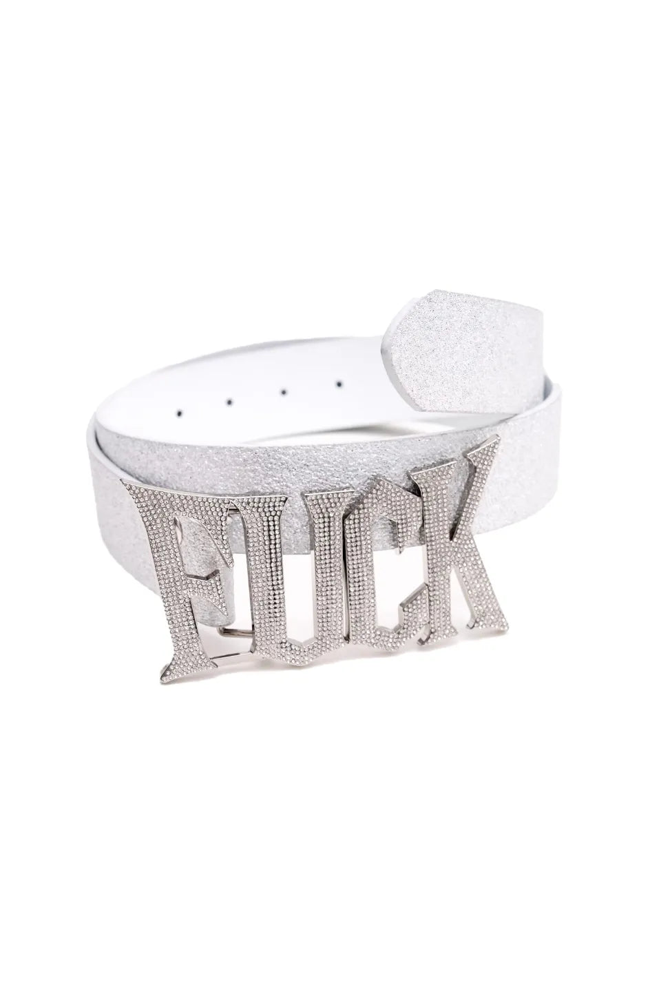 F*CK Metallic Logo Genuine Leather Belt