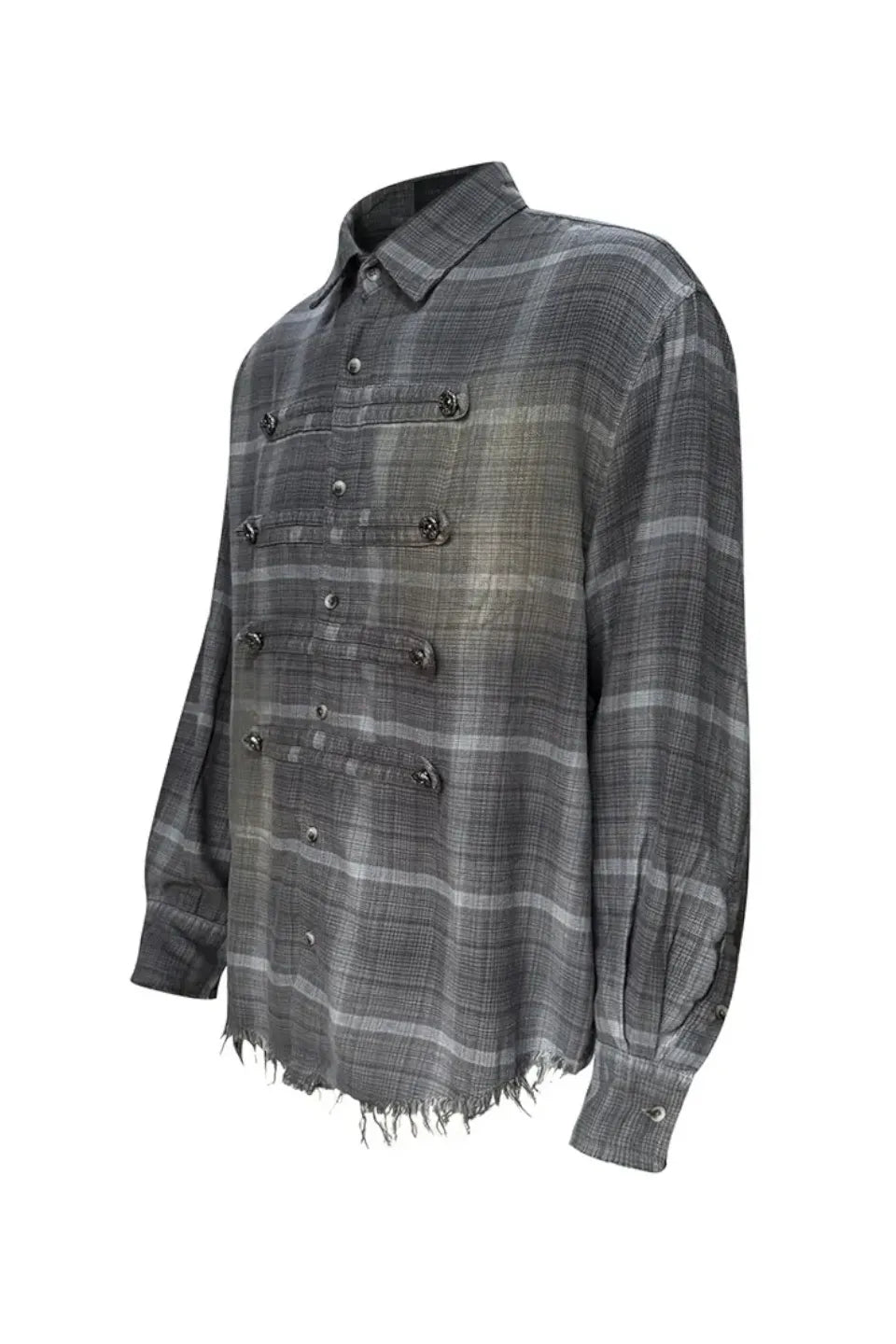 Faded Dual Metal Button Napoleon Military Shirt