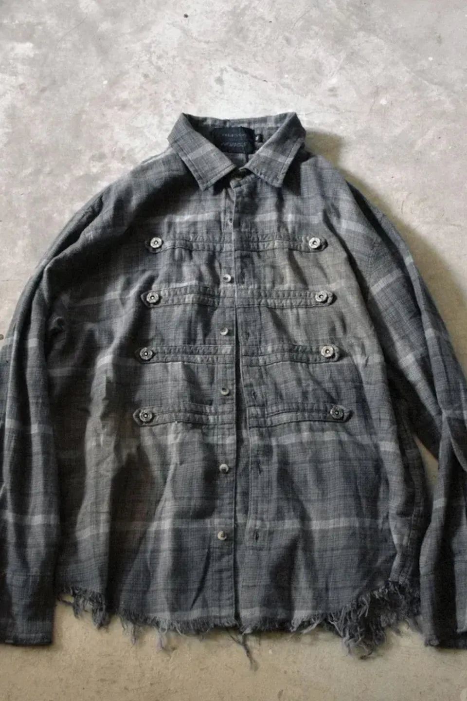 Faded Dual Metal Button Napoleon Military Shirt
