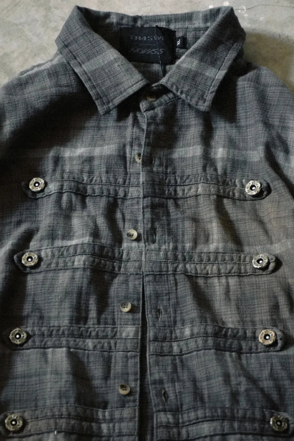 Faded Dual Metal Button Napoleon Military Shirt