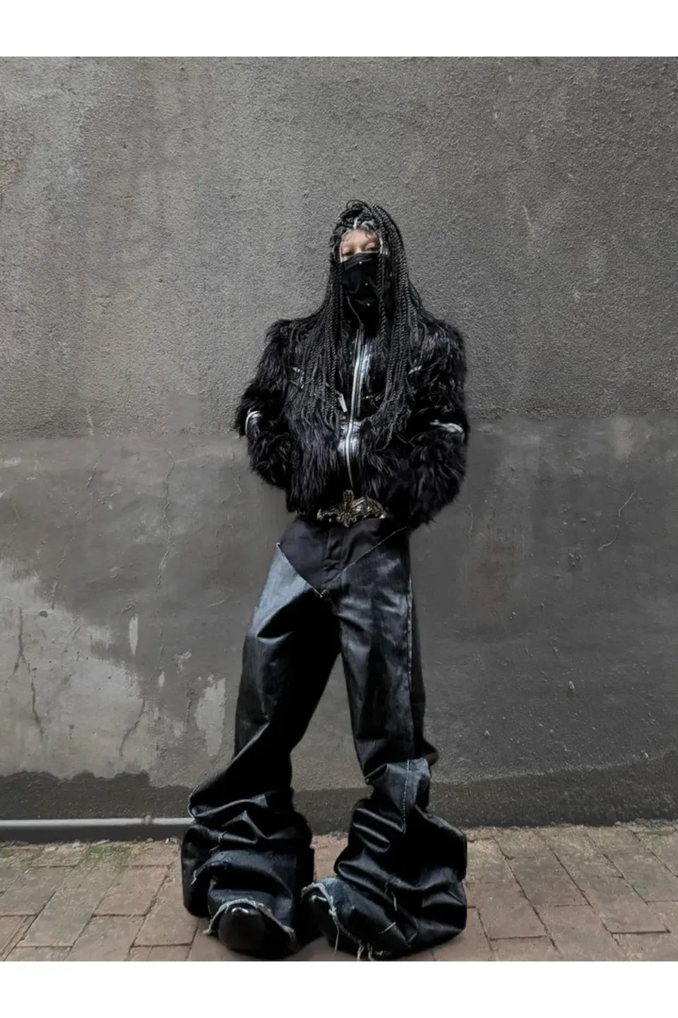 Faux Fur and Leather Zip Jacket