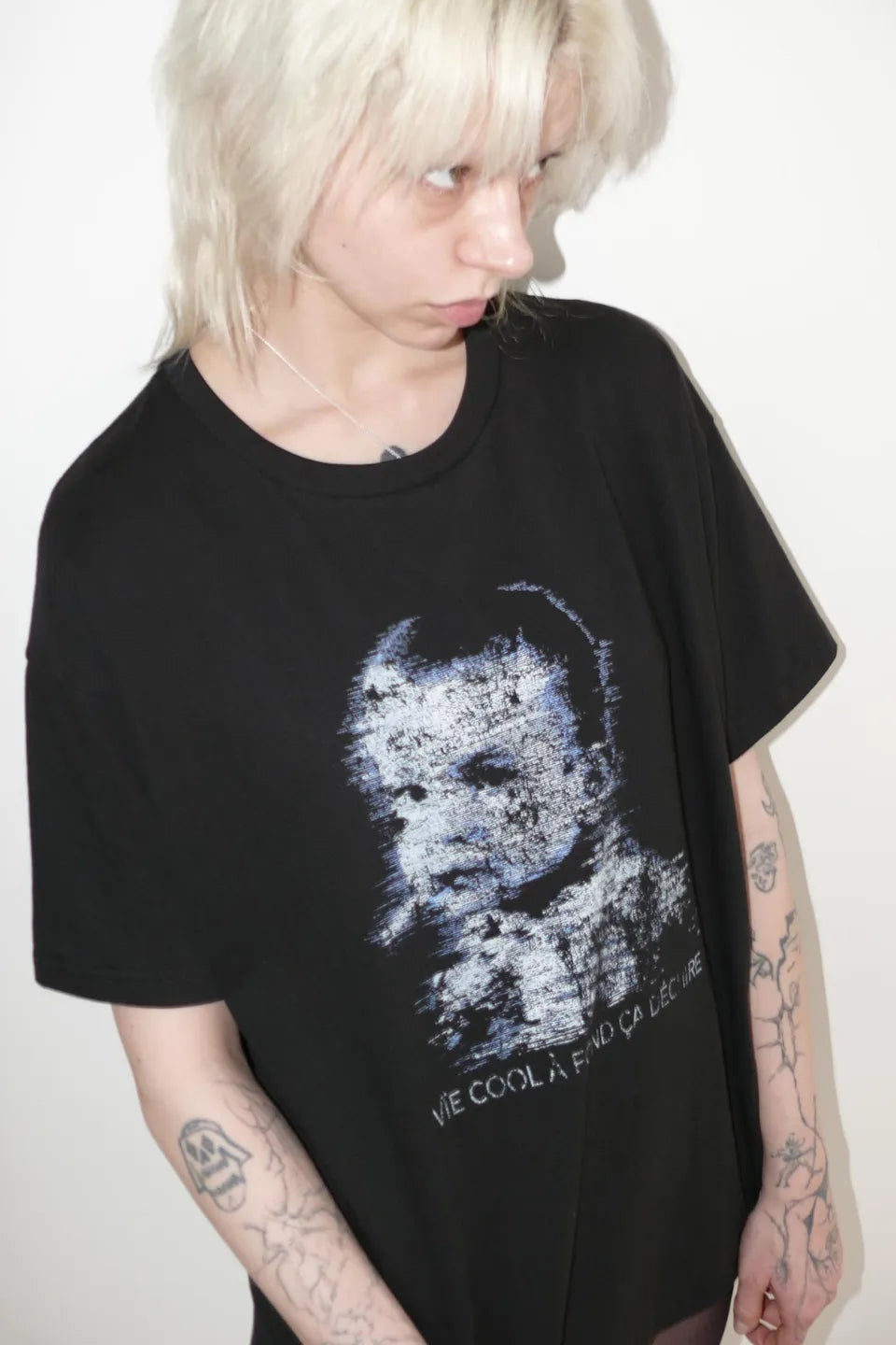 Glitch Face Print T-shirt