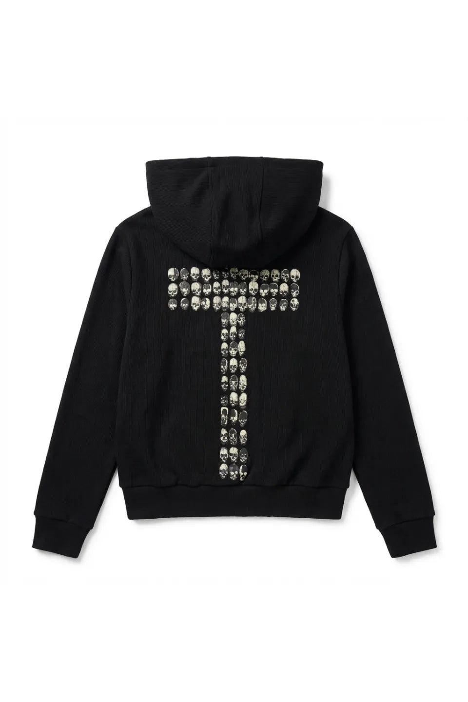 Gothic Skull Cross Graphic Zip Hoodie