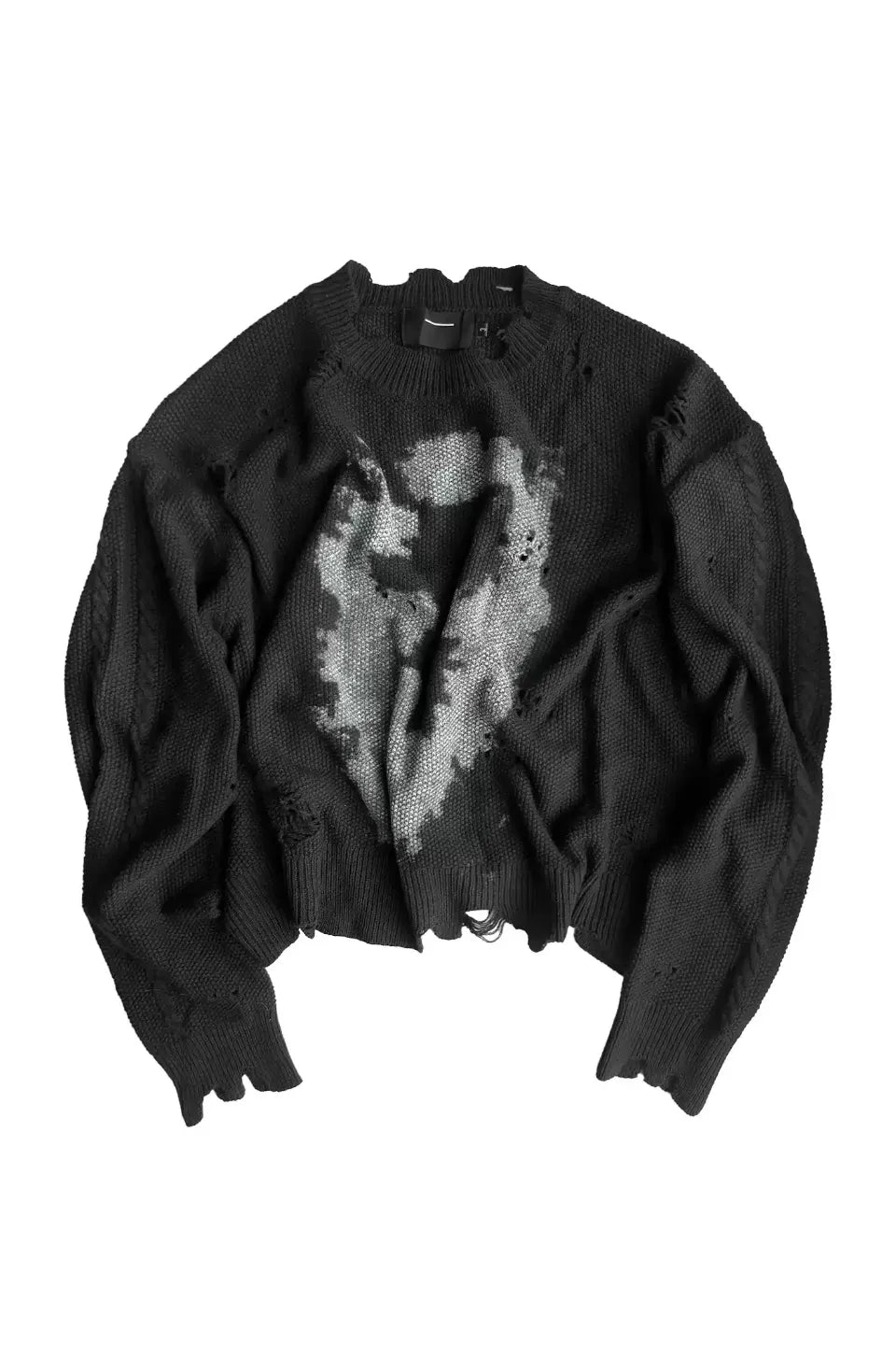 Gothic Cross Cutout Cropped Boxy Sweater