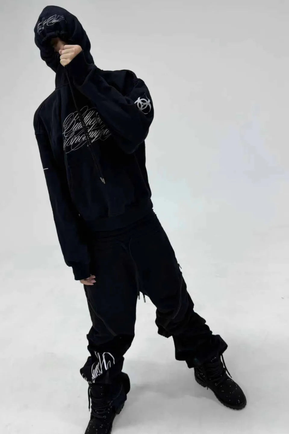 Gothic Lettering Graphic Pullover Hoodie