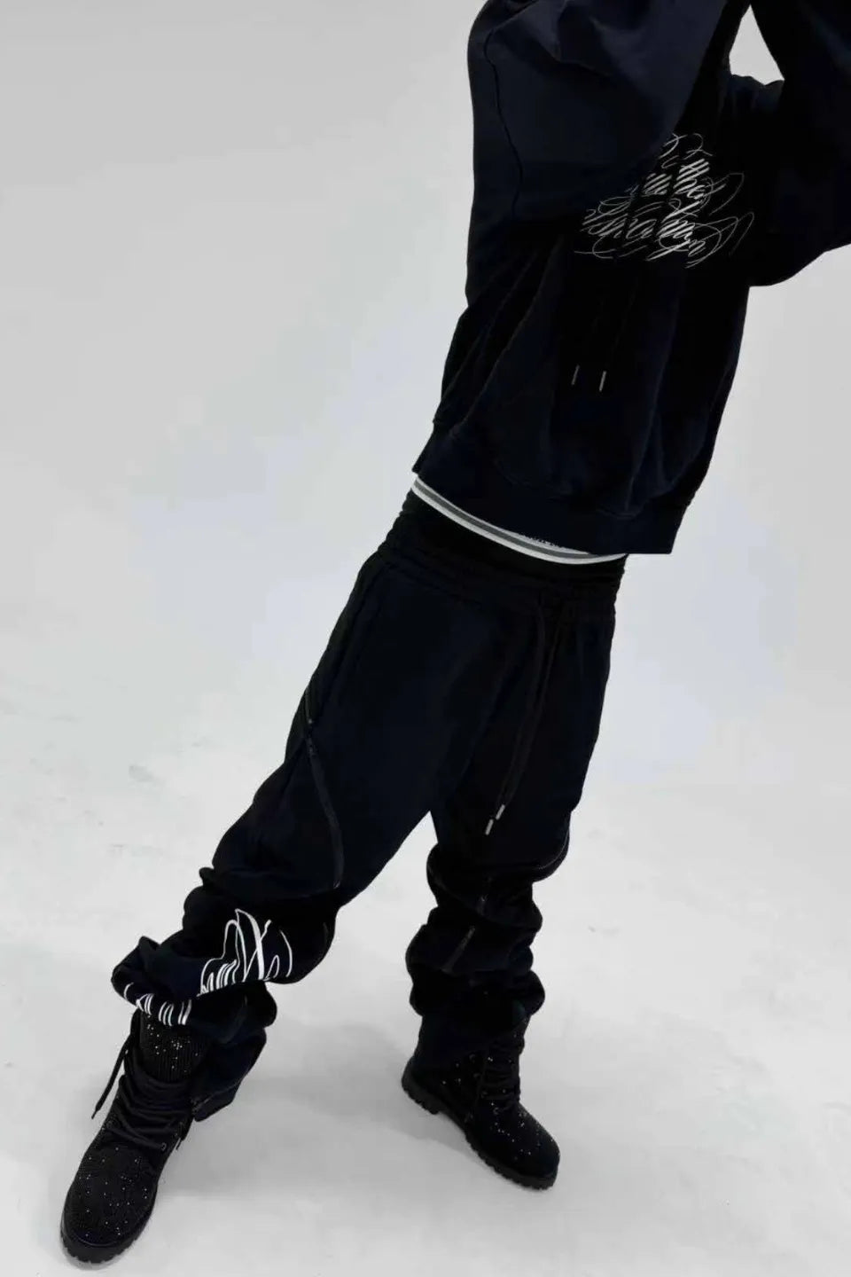 Gothic Lettering Graphic Pullover Hoodie