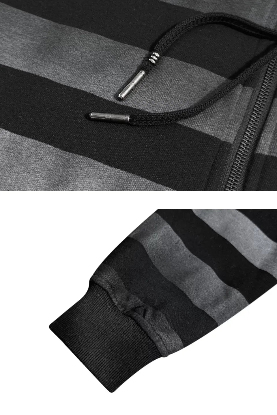 Gradient Striped Dirt Splatter Distressed Zip Hoodie