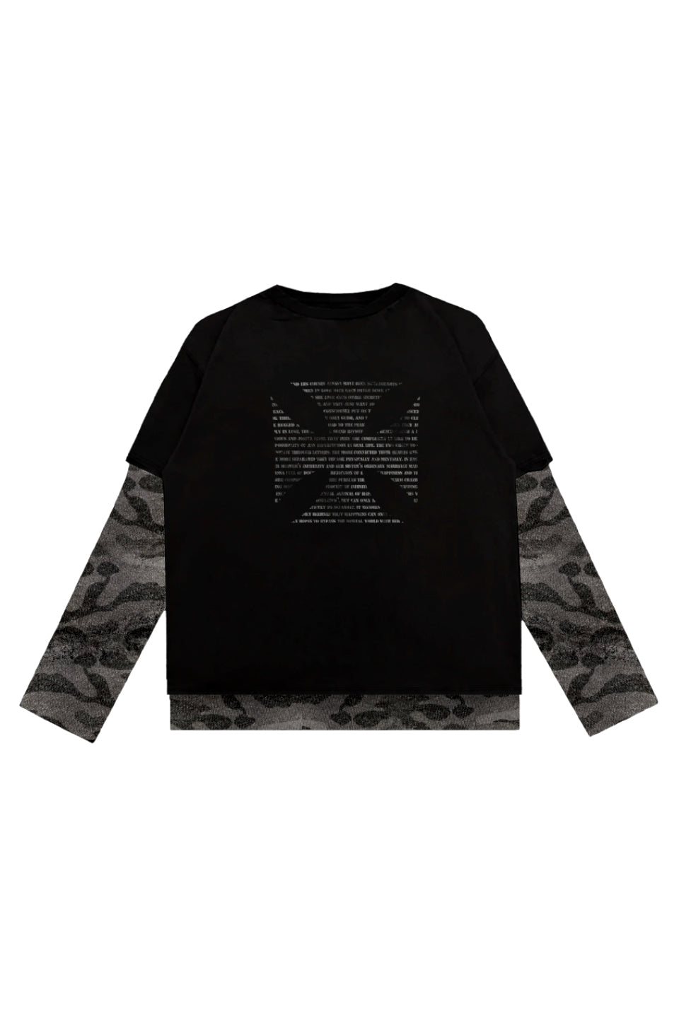 Graphic Faux Layered Long Sleeve