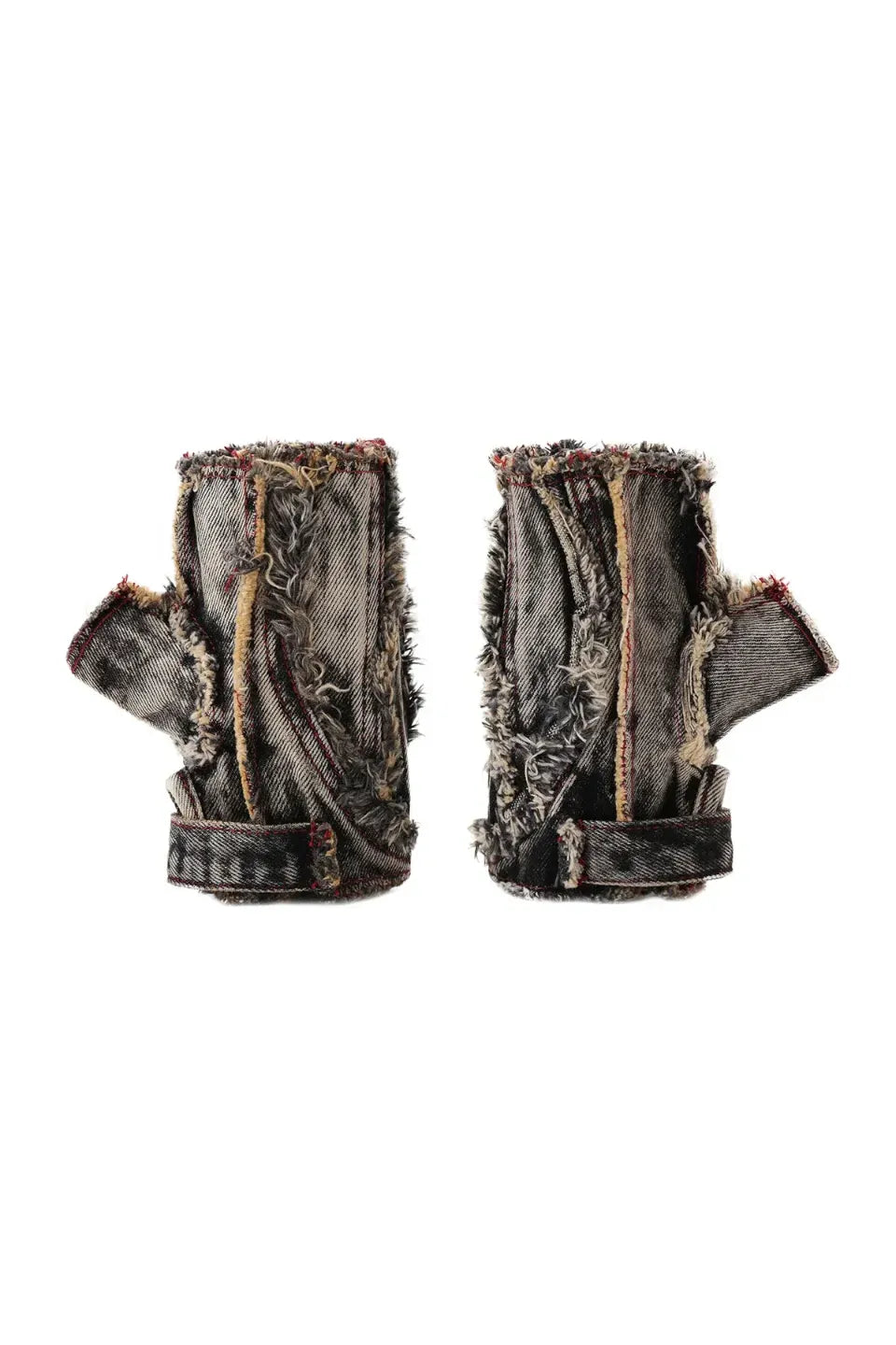 Guardian Beast Frayed Denim Gloves