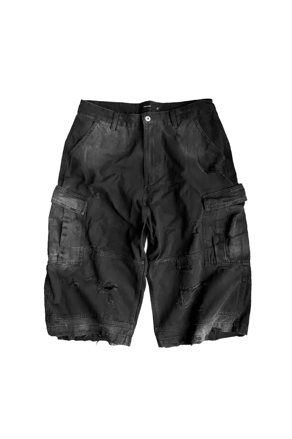 Hand Distressed Spray Wash Cargo Shorts