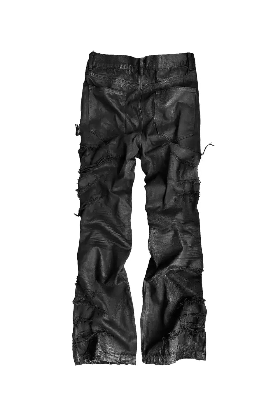 Hand Painted Waxed Flared Denim