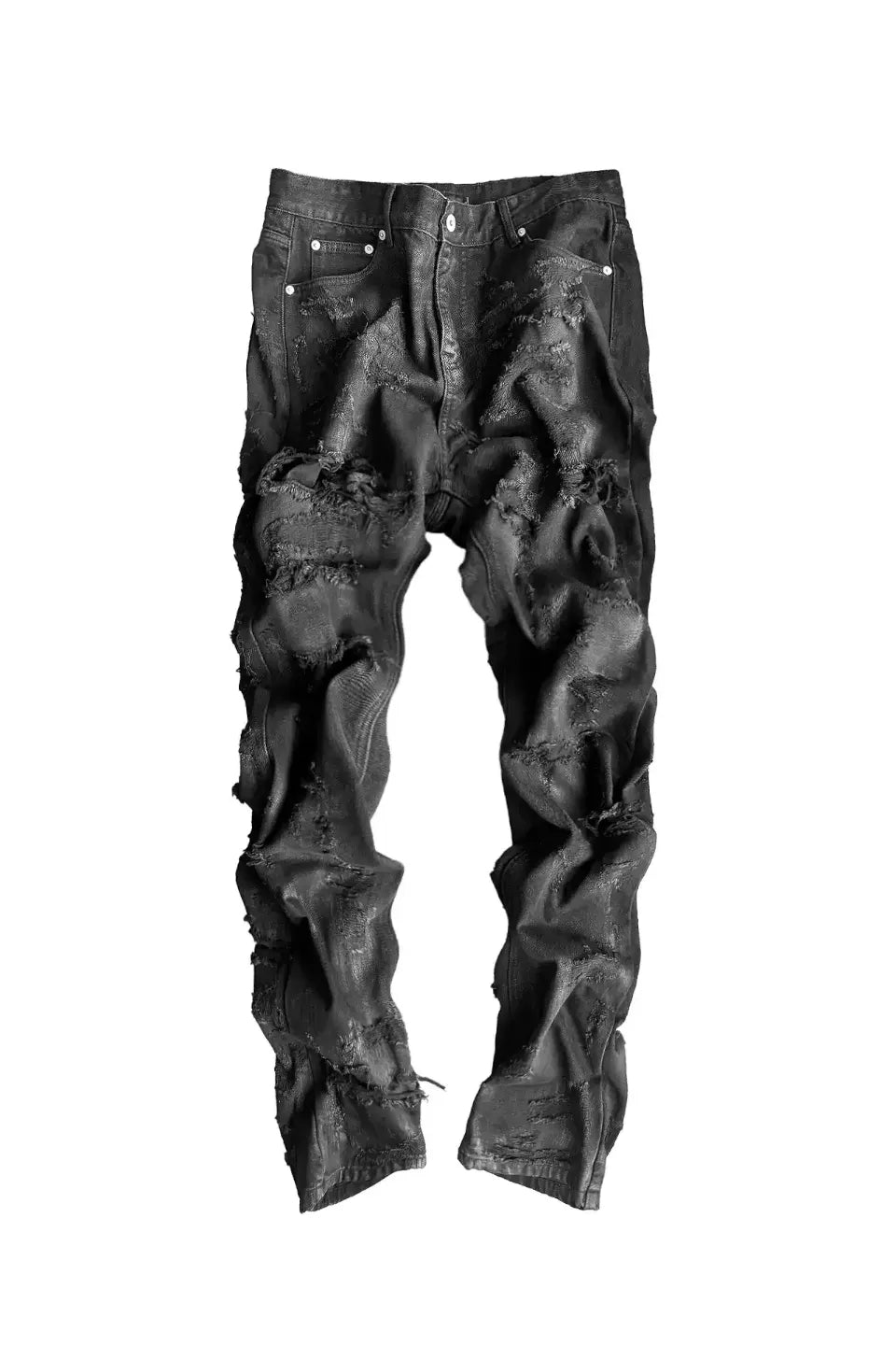 Hand Painted Frayed Fringe Distressed Jeans