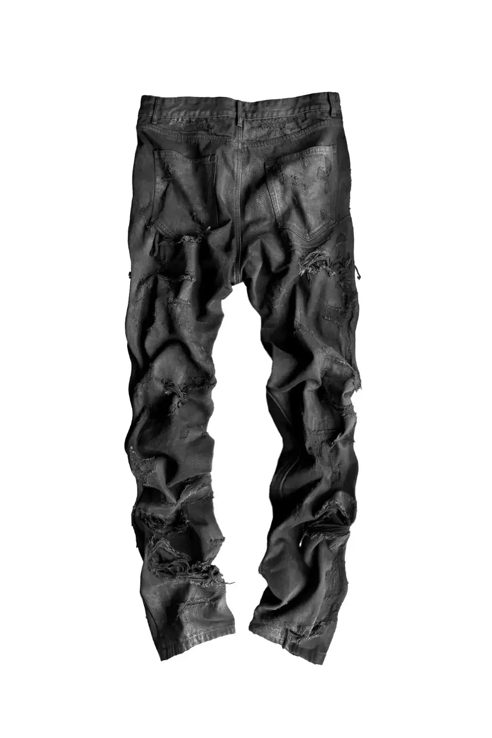 Hand Painted Frayed Fringe Distressed Jeans