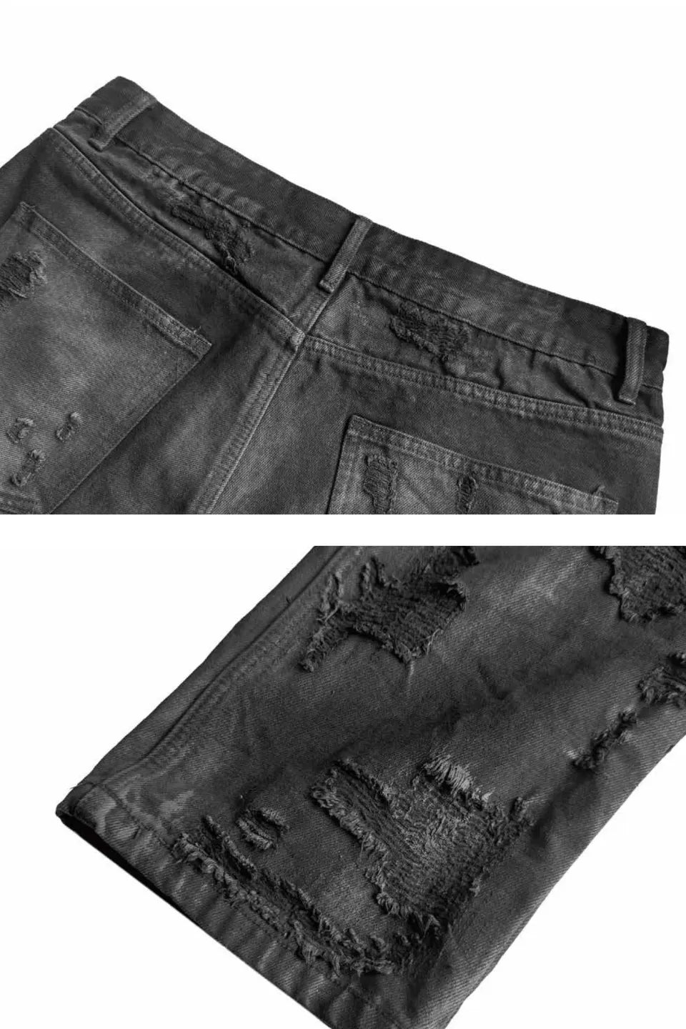 Hand Painted Frayed Fringe Distressed Jeans