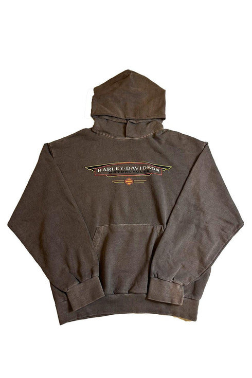 P.O.S - Harley Davidson Print Washed Hoodie ピーオーエス