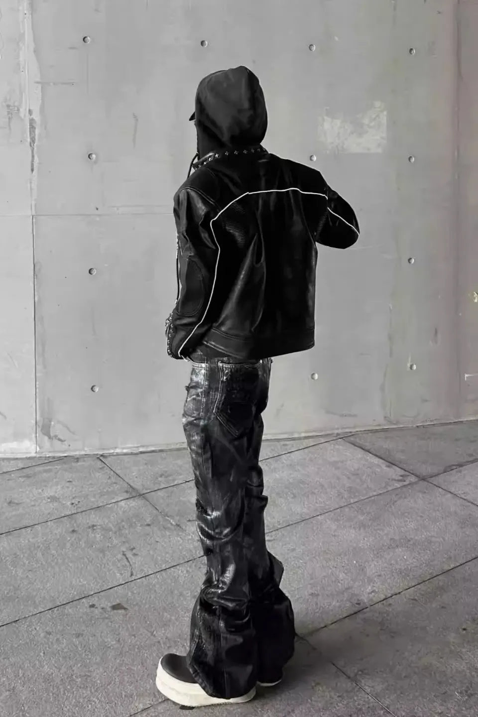 Heavy Duty Faux Two Piece Padded PU Leather Jacket