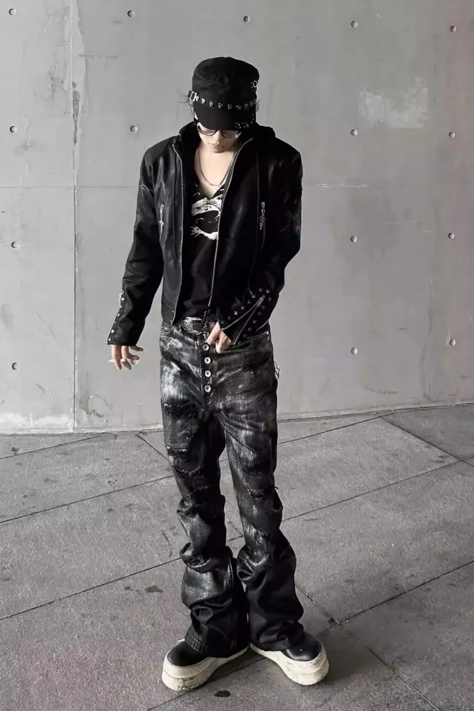 Heavy Duty Faux Two Piece Padded PU Leather Jacket