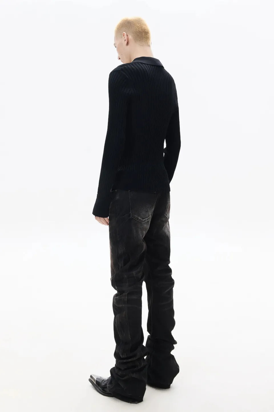 High Stretch Ribbed Knit Cardigan