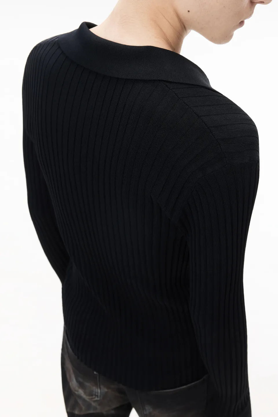 High Stretch Ribbed Knit Cardigan
