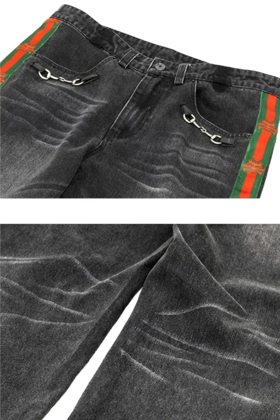 Horsebit Stripe Side Taping Denim