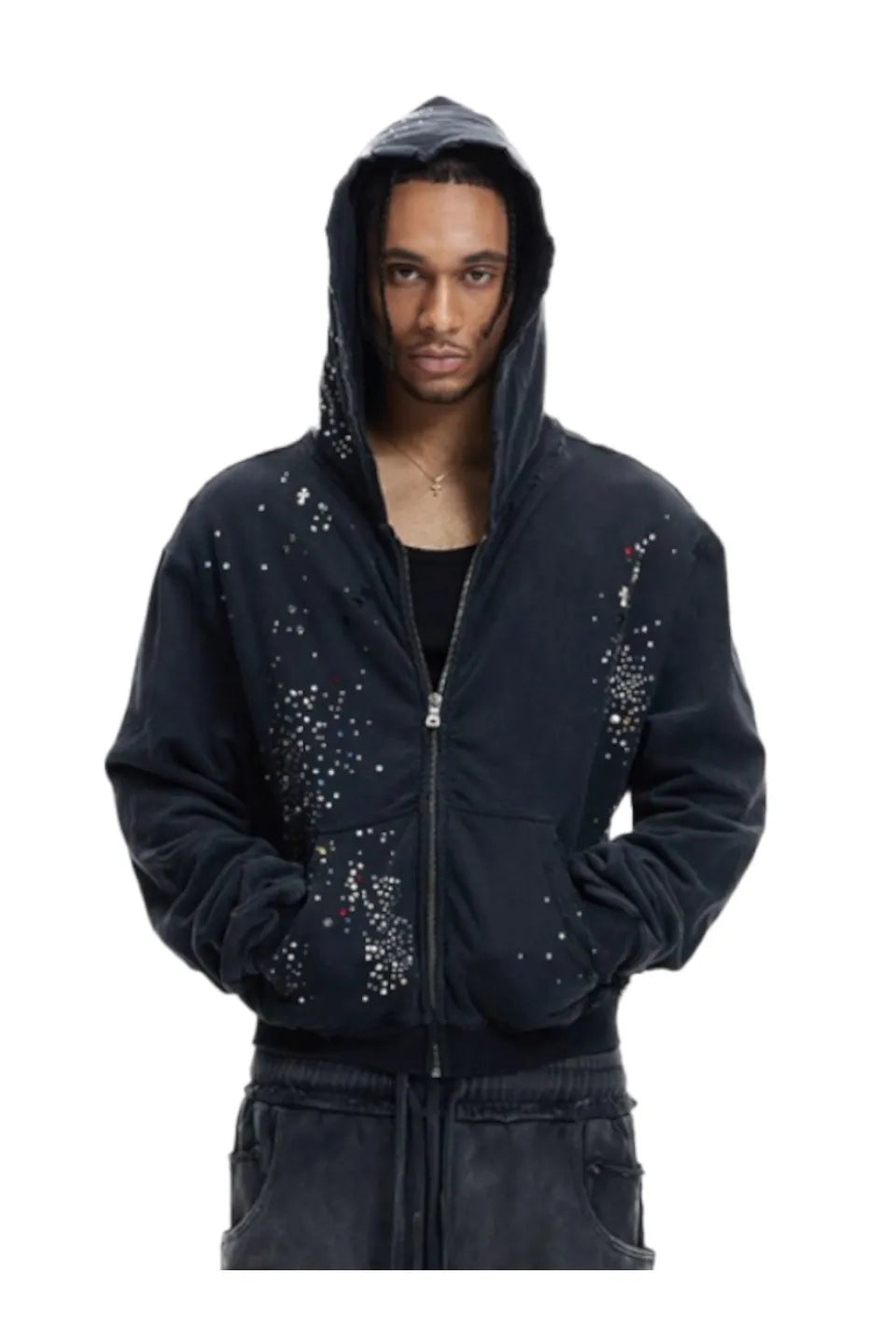 Hot Diamond Washed Zip Up Hoodie