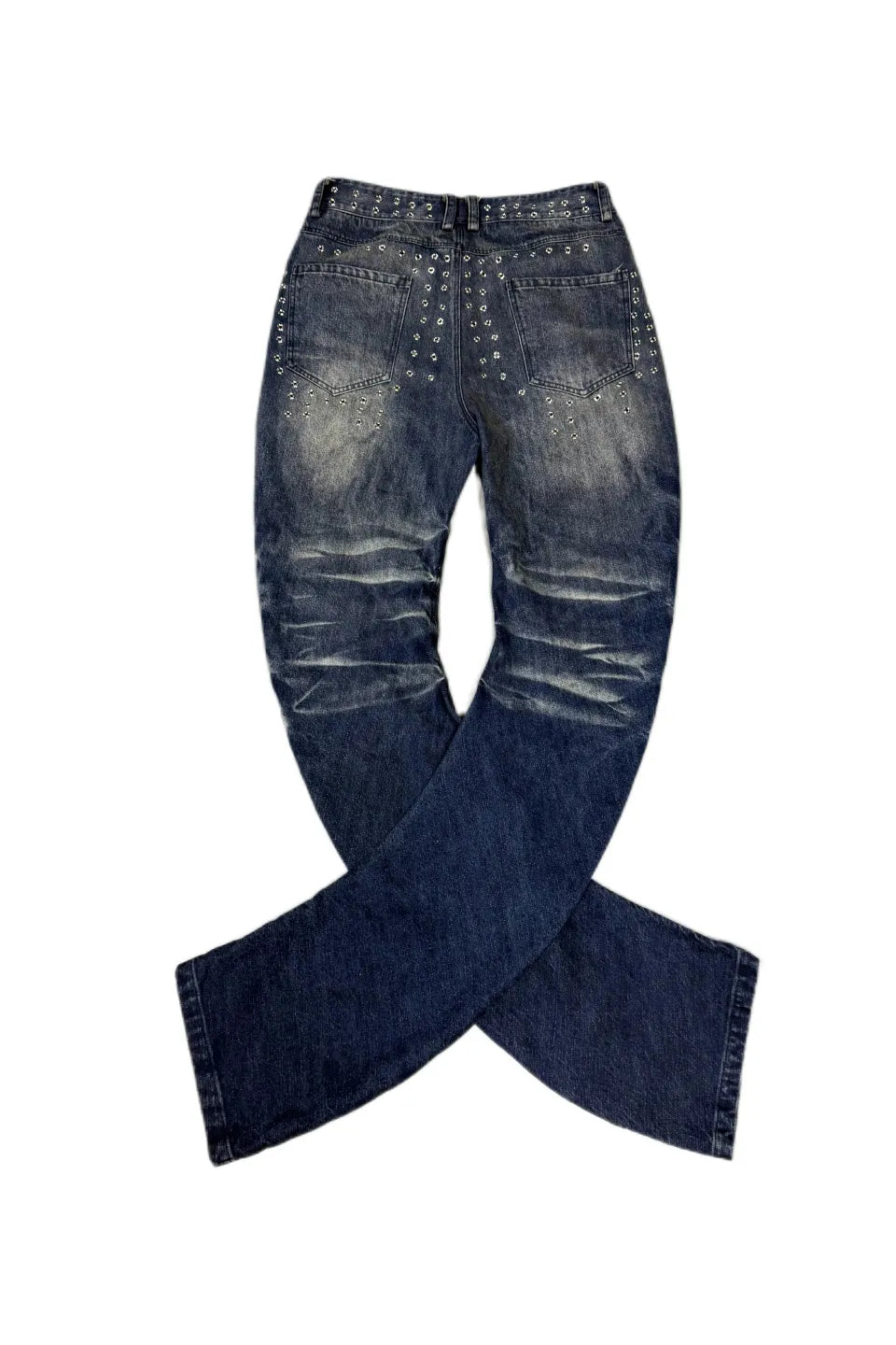Ice Blue Acid Wash Studded Jeans