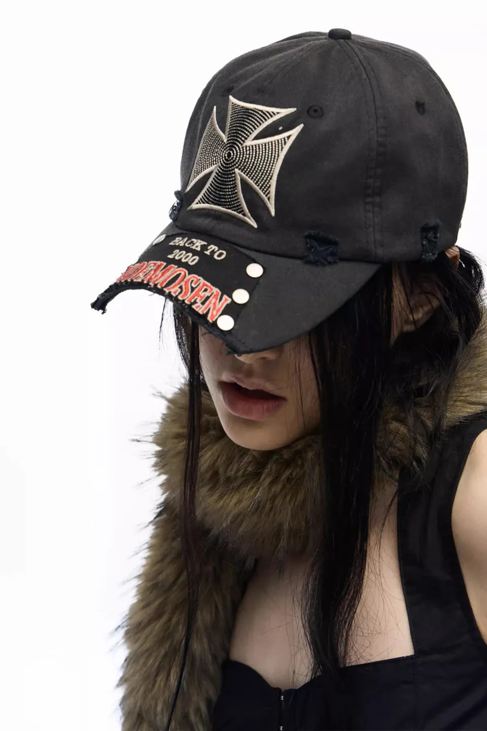 Iron Cross Broken Brim Patch Washed Cap