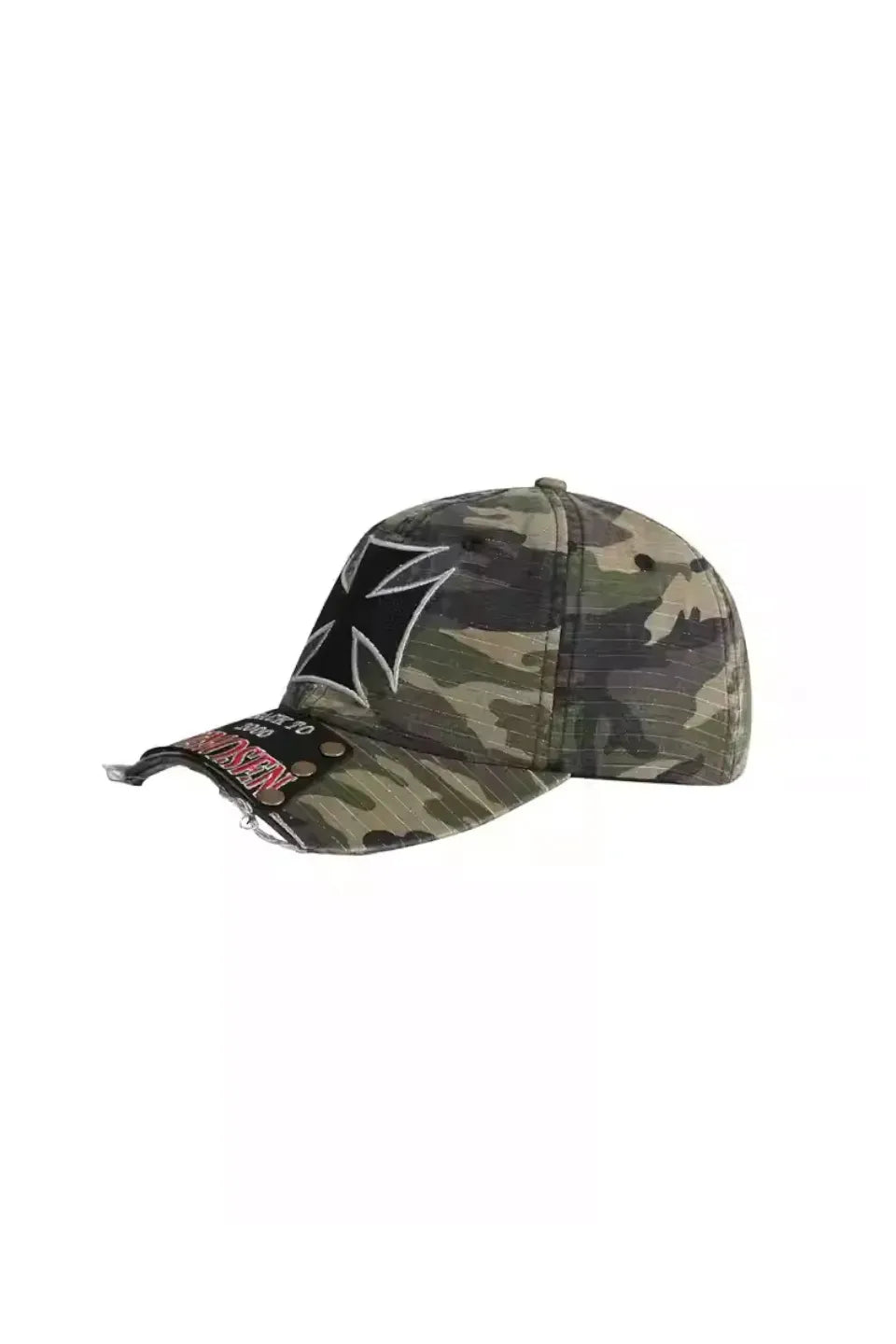 Iron Cross Broken Brim Patch Washed Cap