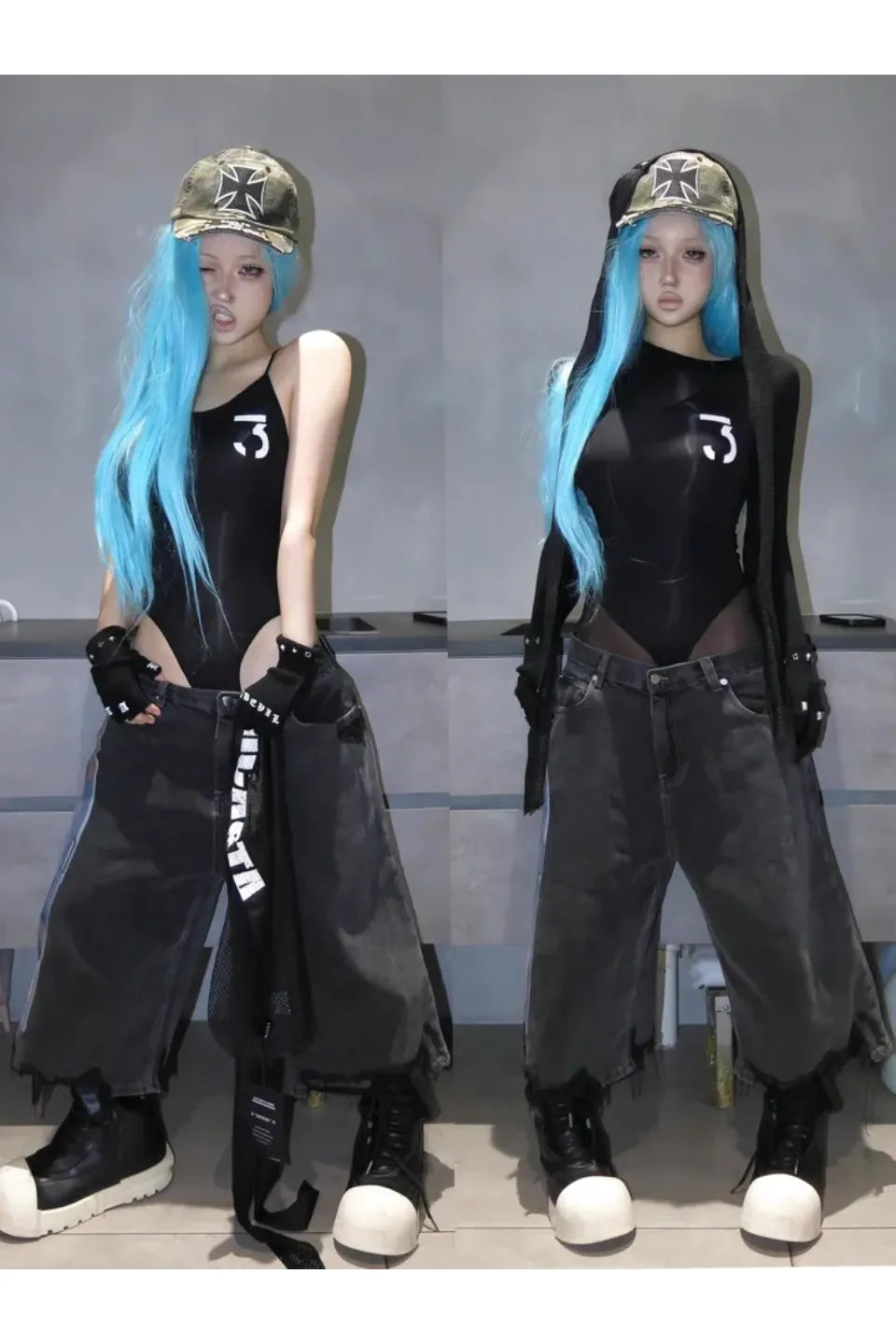 Iron Cross Broken Brim Patch Washed Cap