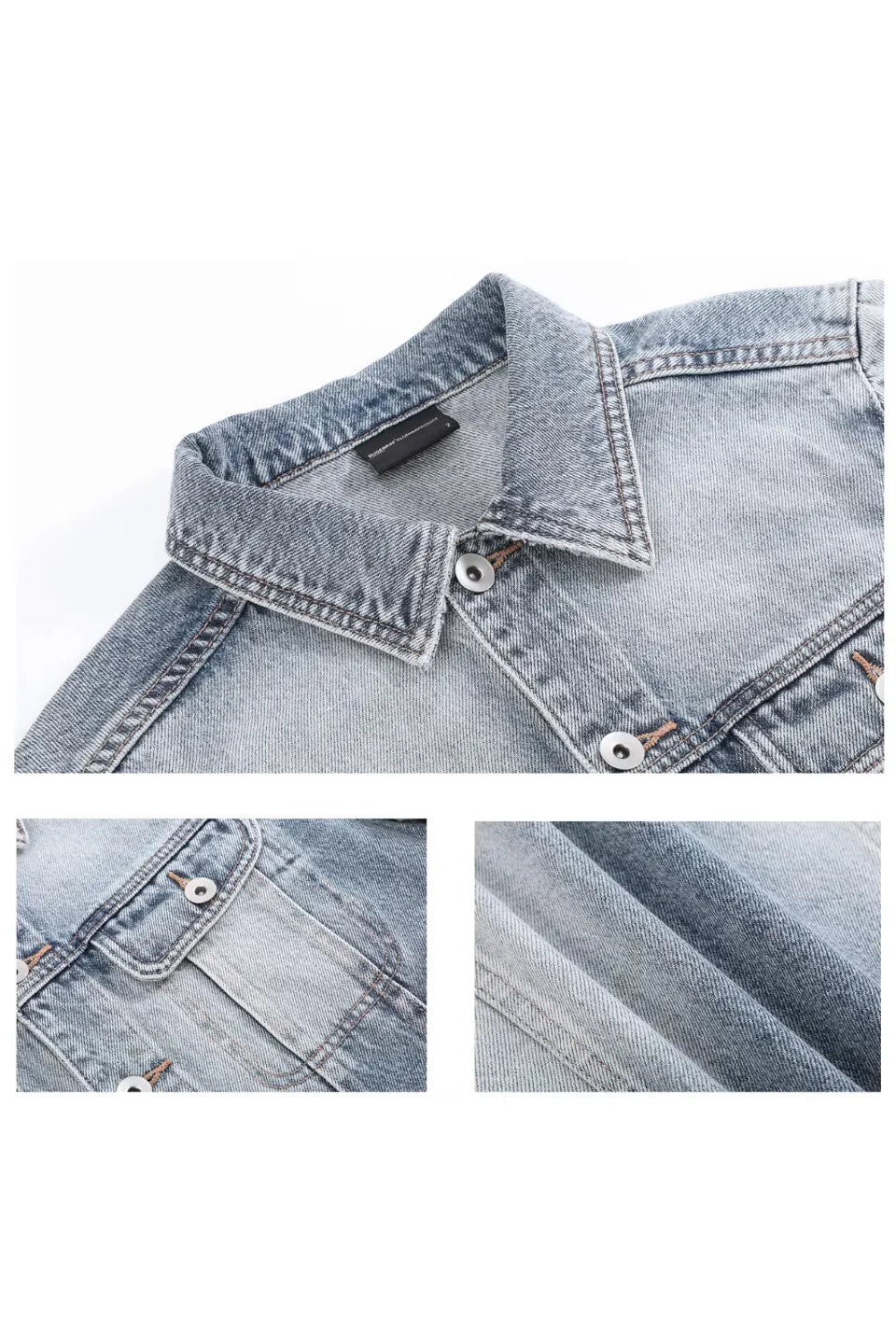 KNIGHT Tiger Pattern Sprayed Denim Jacket