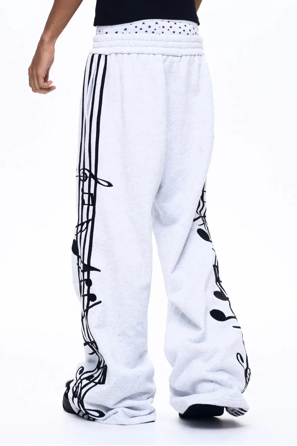 Knight Embroidered Music Note Sweatpants