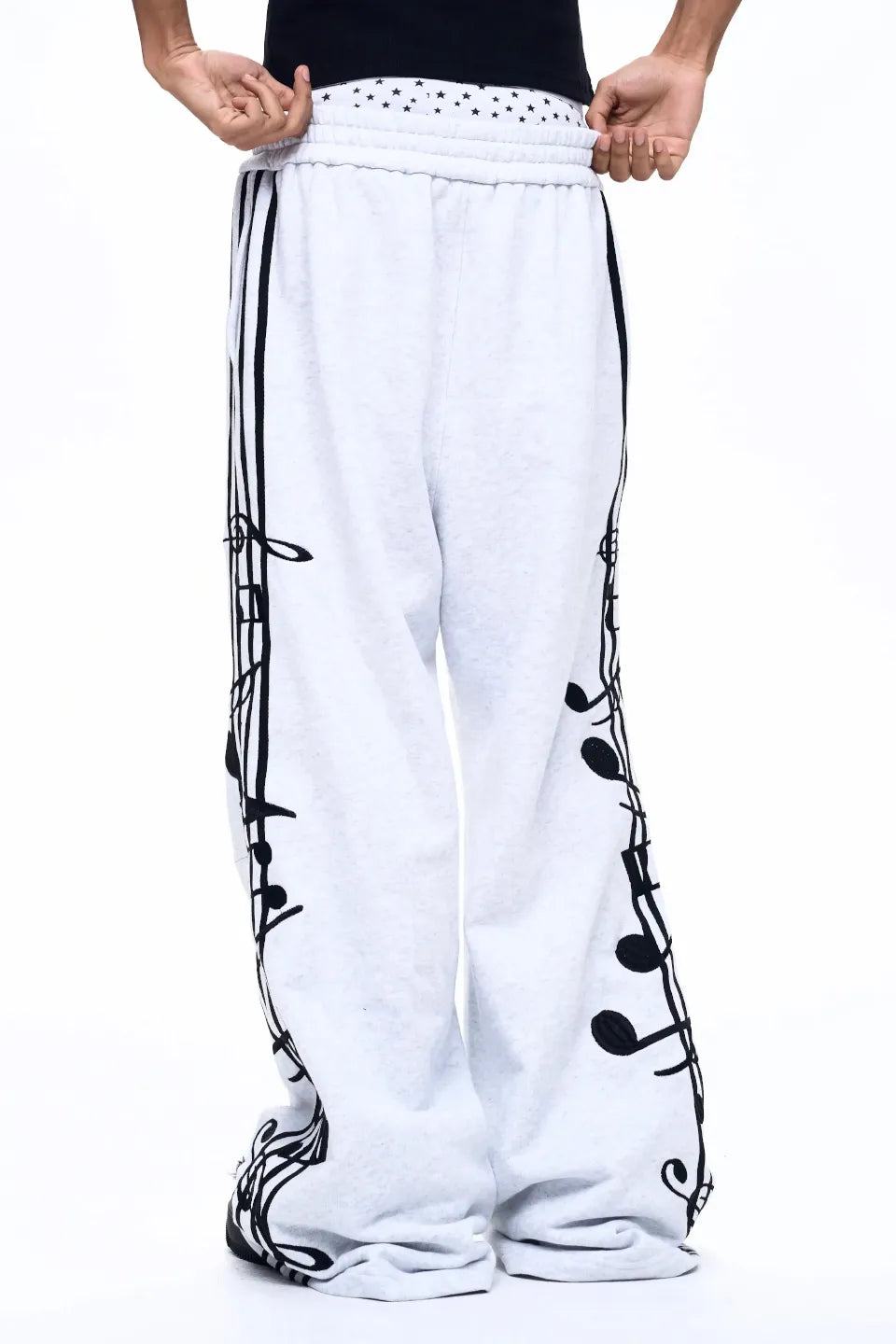 Knight Embroidered Music Note Sweatpants