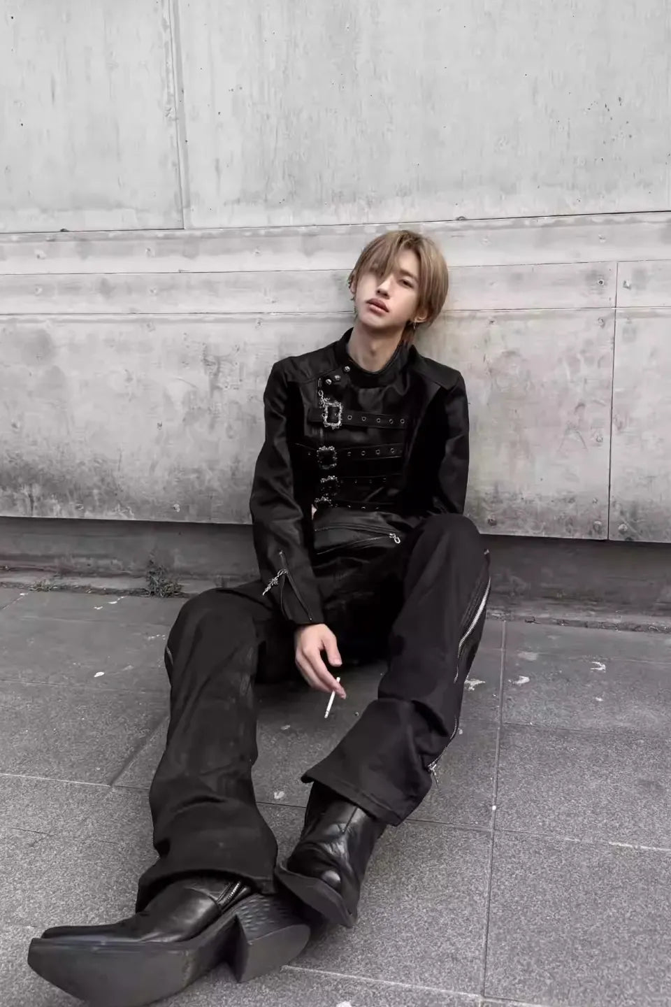 Lace Up Leather Napoleon Jacket